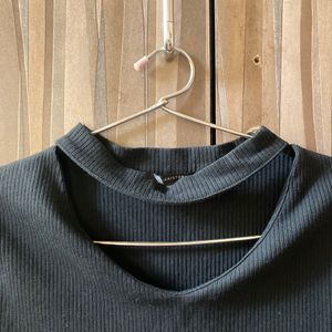 Black Choker Neck Top