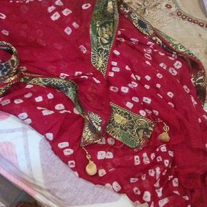 Golden And Maroon Plazo Suit With Dupatta