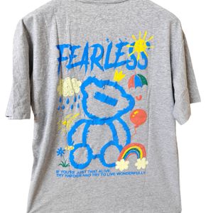 New Oversized Fearless Printed Tshirt Unisex