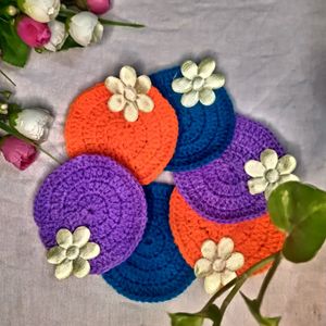 Multi Coloured Crochet Coaster