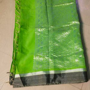 Cotton Silk Beautiful Silver Design Saree