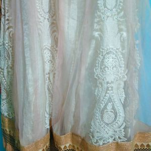 Beautiful  Lehenga Ful Embroidery Work..cream Color...