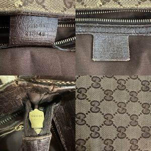 Auth Gucci Horsebit Canvas One Shoulder Bag