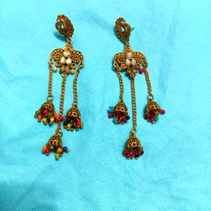 Golden Oxidised Earings