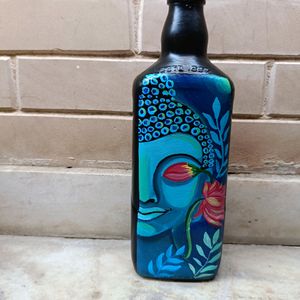 Hand-painted Buddha Painting On Glass Bottle