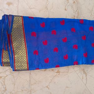 Blue saree With mango Design 💖