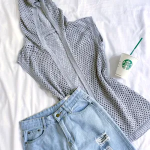 Pinterest Crochet Silver Hoodie Cardigan