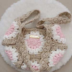 Handmade Crochet Sling Bag.