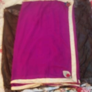 Purple Saree,with Golden Lace