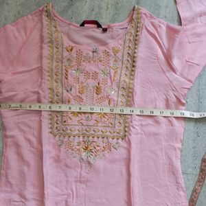 1 Time Wear New Like Baby Pink Kurti In sale