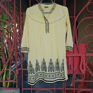 Light Yellow Embroidered Tunic