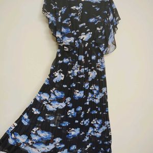 Blue and Black Long Dress