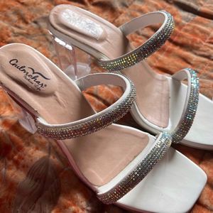 Stylish Embellished Transparent heels for women