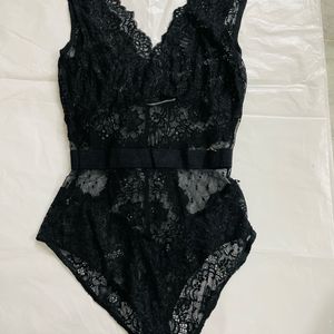 Women Sexy Black Net Bodysuit