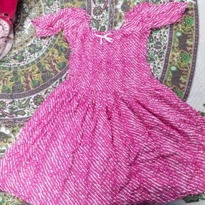 Women Fit & Flare Pink Dress