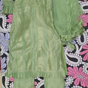 Teal Green Embroidery Kurta Dupatta Set