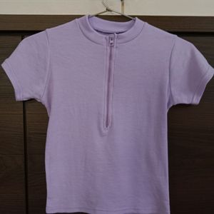 High Neck Zipper Top