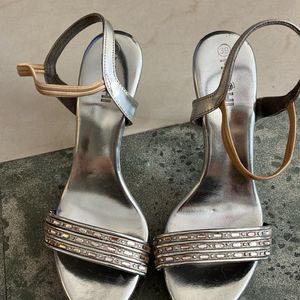 Silver High Heel With free Delivery Fees