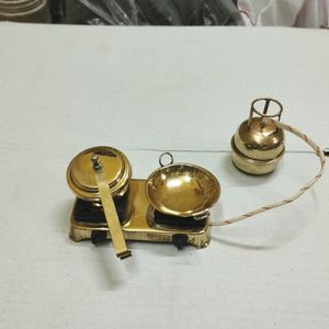 Brass Miniature Kitchen Set For Kids