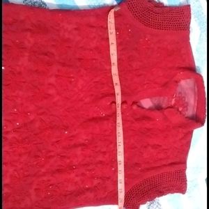 Chikankari Red Kurta