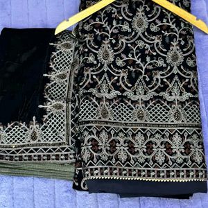 Royale Blue EmbroideryWork Kashmiri Paschim Velvet