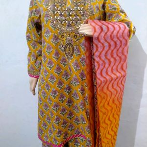 3 Piece Kurti Set With Sharara, Kurti , Sharara And Dupatta Festive Party Wear Collection