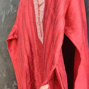 Men Festive Kurta Red Colour