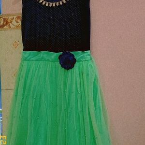 Dark Blue & Green Colour Dress