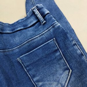 Skinny Fit High-waisted Distressed Jeans For Women