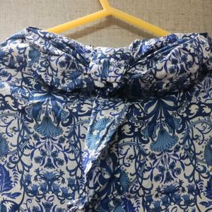 Blue Korean Skirt With Front bow