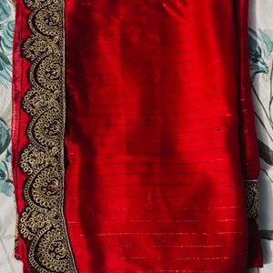 Women Red Saree