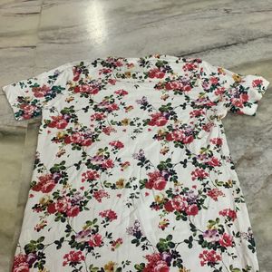 A beautiful cotton floral printed white top