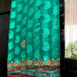 Green Net Sarees