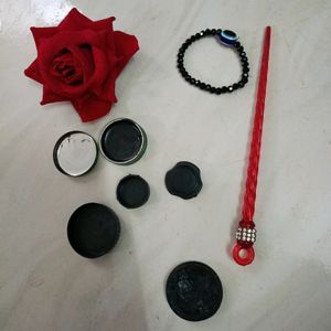 Kajal,Hair Stick & Rose Pin