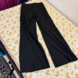 Flared Black Striped Pants (Formal Wear)