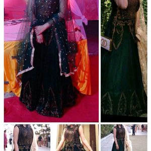 Designer Gown 🔥❤️ Dark Green Velvet