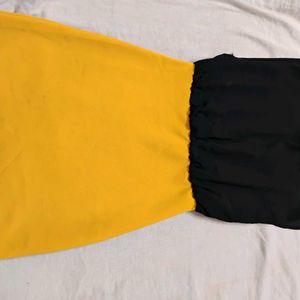 Dress With Yellow Skirt And Black Top