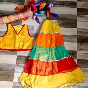 Banarasi Jacquard Lahenga Choli (6-7year) Set