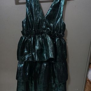 Green Deep Neck Dress