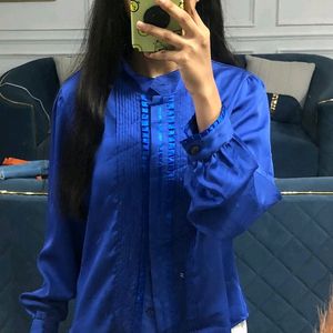 Blue Satin Shirt