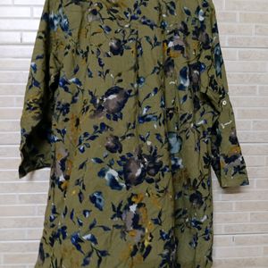 Women Water Paint Effect Straight Tunic