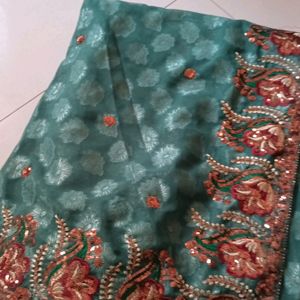 Brand New Fancy Work Saree