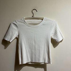 Off White Ribbed Top