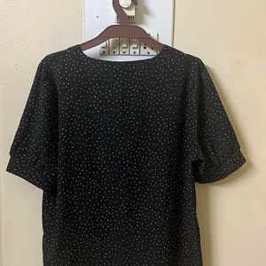 Black Shirt With White Dots