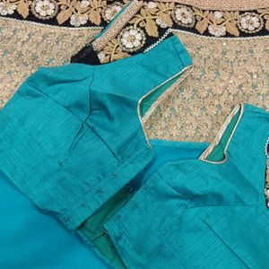 Sea Green Heavy Complete Saree Women