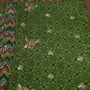 Ambroider Saree With Blouse 38inch. Rarely Used.