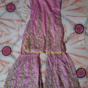 Pink Colour Gharara Set Without Dupatta