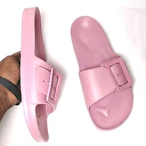 Women Solid Buckle Sliders Brand New Size-7