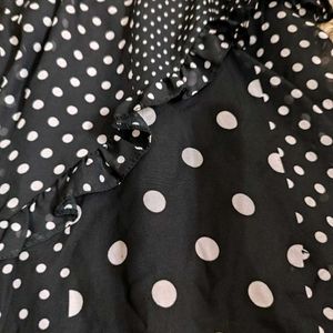 Black Polka Dot Asymmetrical dress