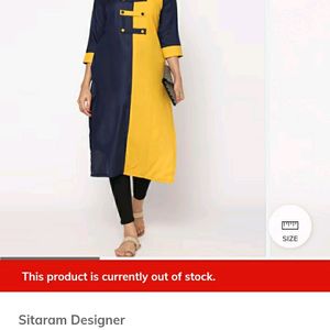 Colour block Straight Kurti